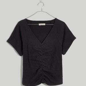 Knit Lightspun Ruched-Front Crop Top | Madewell